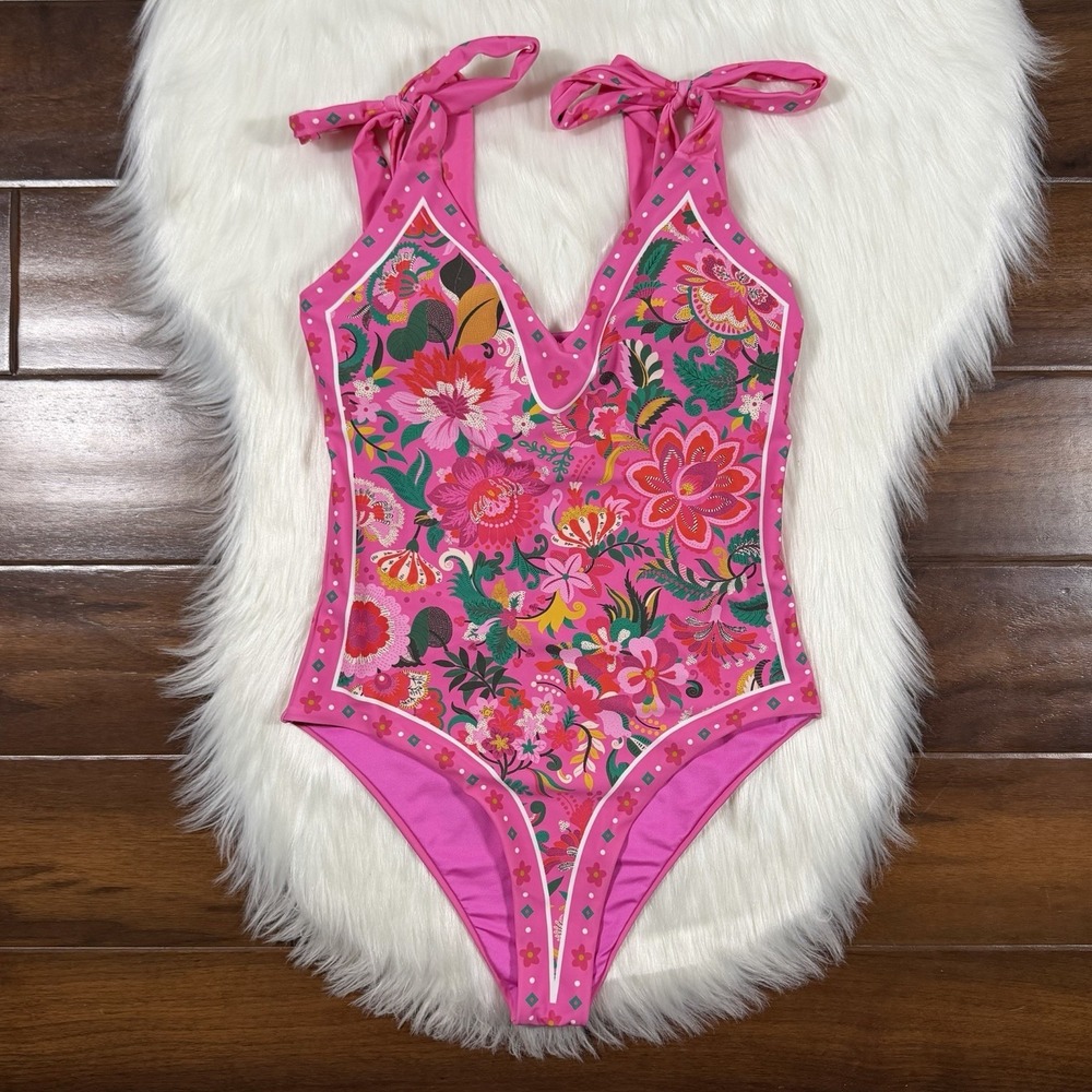 Beach Riot Women's Size XS‎ Pink Passion Floral Alira One Piece Swim Suit